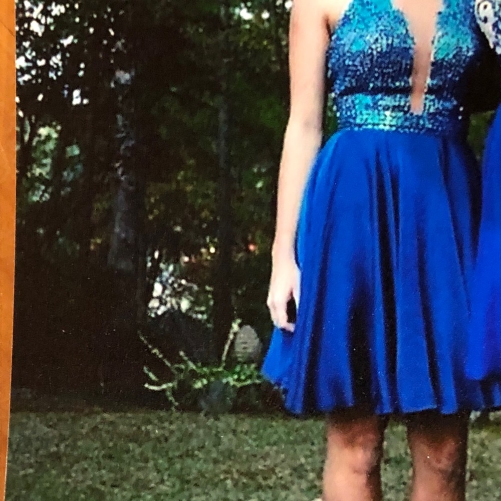 Sherrie Hill peacock color dress